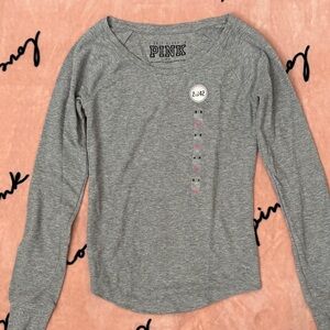 PINK Victoria's Secret Gray Long Sleeve Top